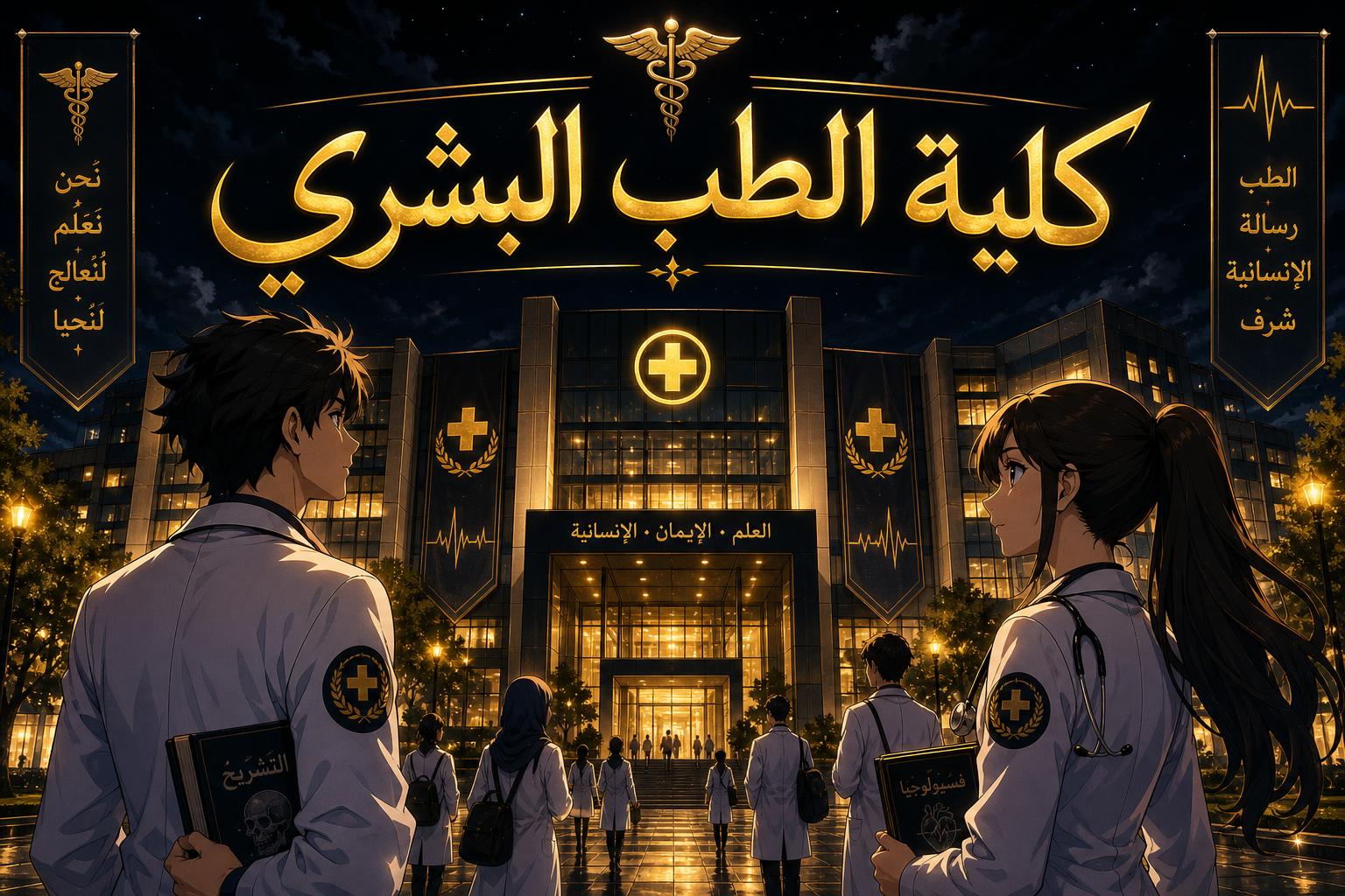 كلية الطب جامعة الزقازيق - رسم أنمي